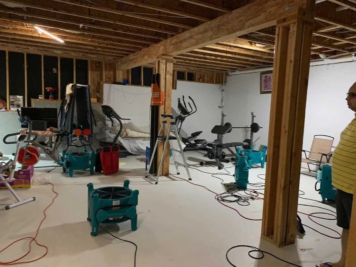 Basement drying equipment setup for Contents Cleaning & Restoration in Augusta